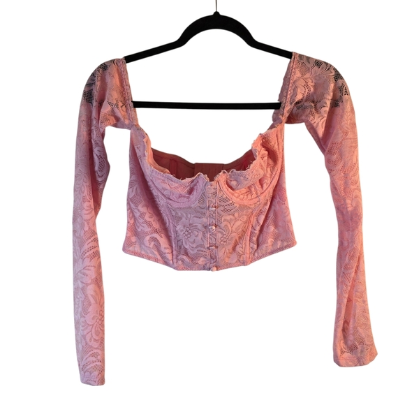 Sugar Thrillz Pink Lace Corset Top Fairy Coquette Y2K - Picture 3 of 8